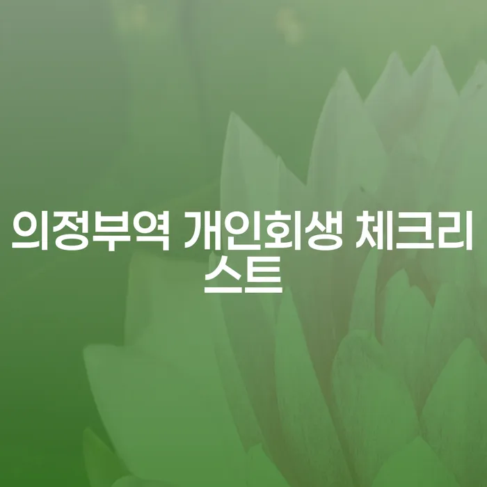 의정부역 개인회생 체크리스트