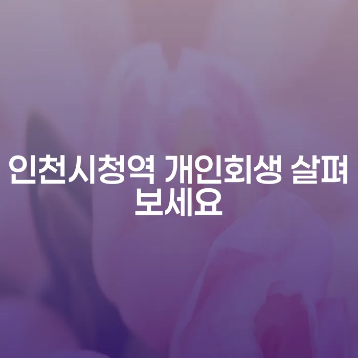 인천시청역 개인회생 살펴보세요
